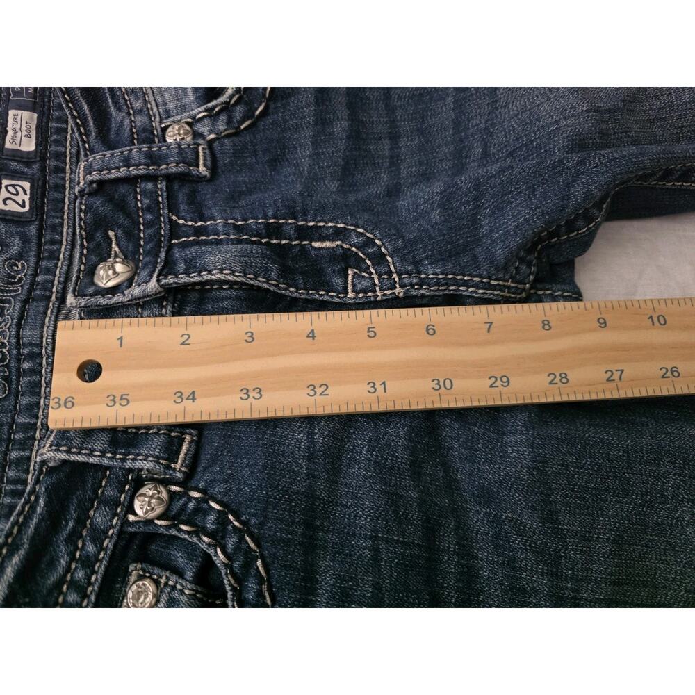 Miss Me Jeans Size 29 Embellished Cross Embroidered Y2K Signature Boot - Picture 7 of 11